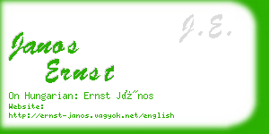 janos ernst business card